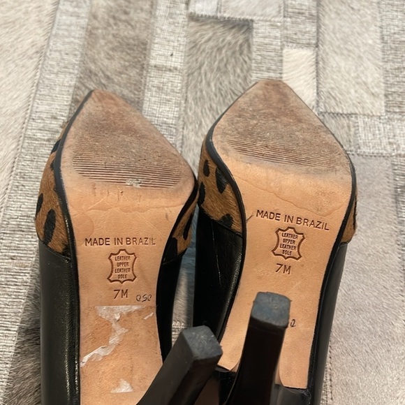 Animal Print & Black Leather Pumps - Picture 6 of 6
